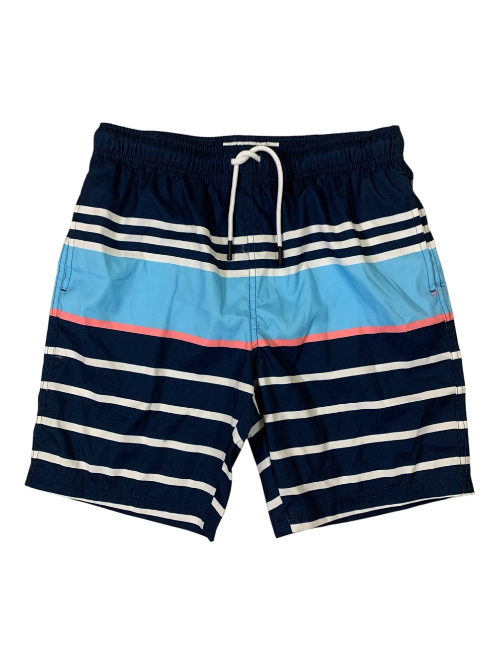 Maamgic Navy Blue Striped Swim Trunks 14 16 NWT Boys Board Shorts